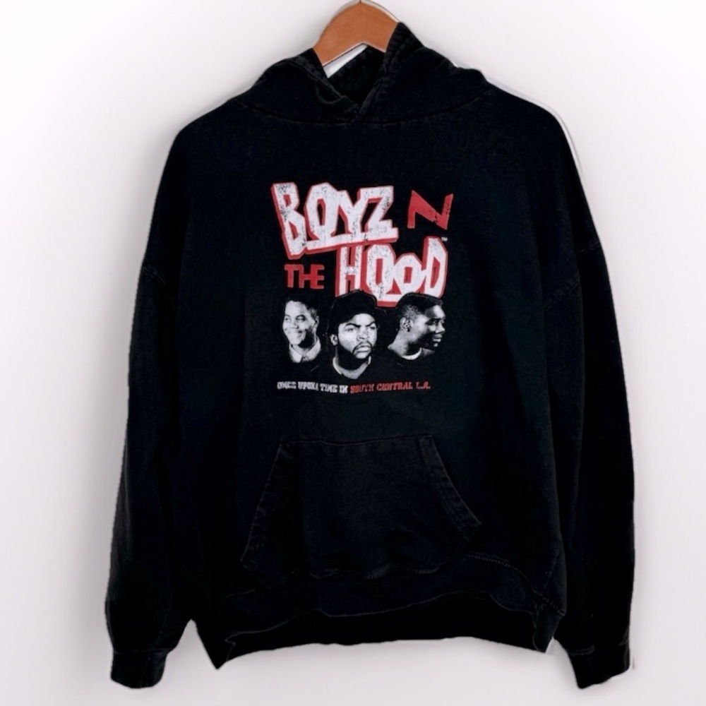 Vintage 90s Boyz N The Hood Men's 2XL Black Graphic Hoodie | Pullover